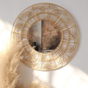 Bamboo Round Mirror